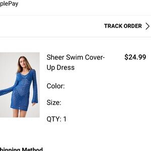 NWT FOREVER21 Sheer Knit Swim coverup dress sz L